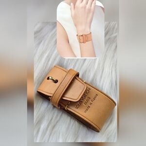 Louis Vuitton Tan Leather Poignet Bracelet Luggage Strap